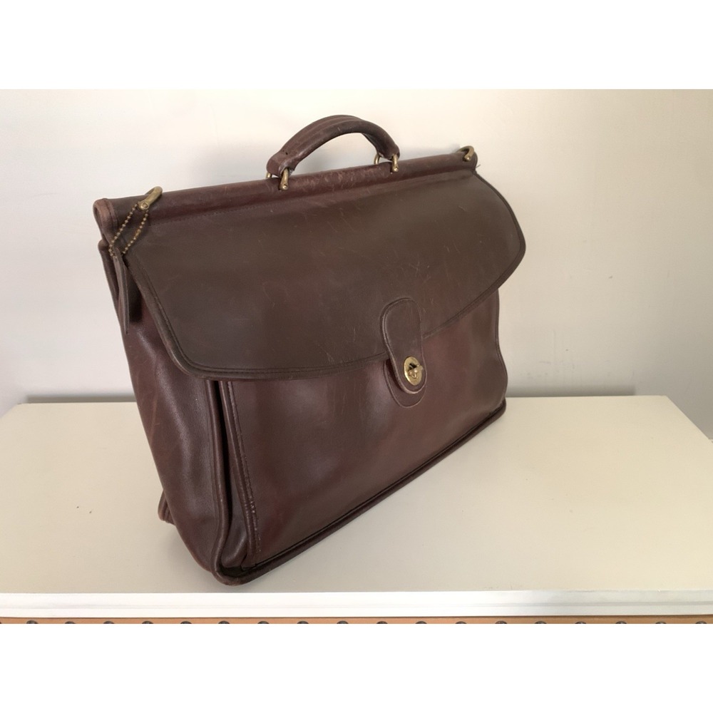 Vintage Coach Beekman Briefcase Shoulder Bag 5266 USA Brown Leather